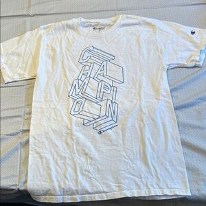 Champion White and Blue Graphic Men's Tee